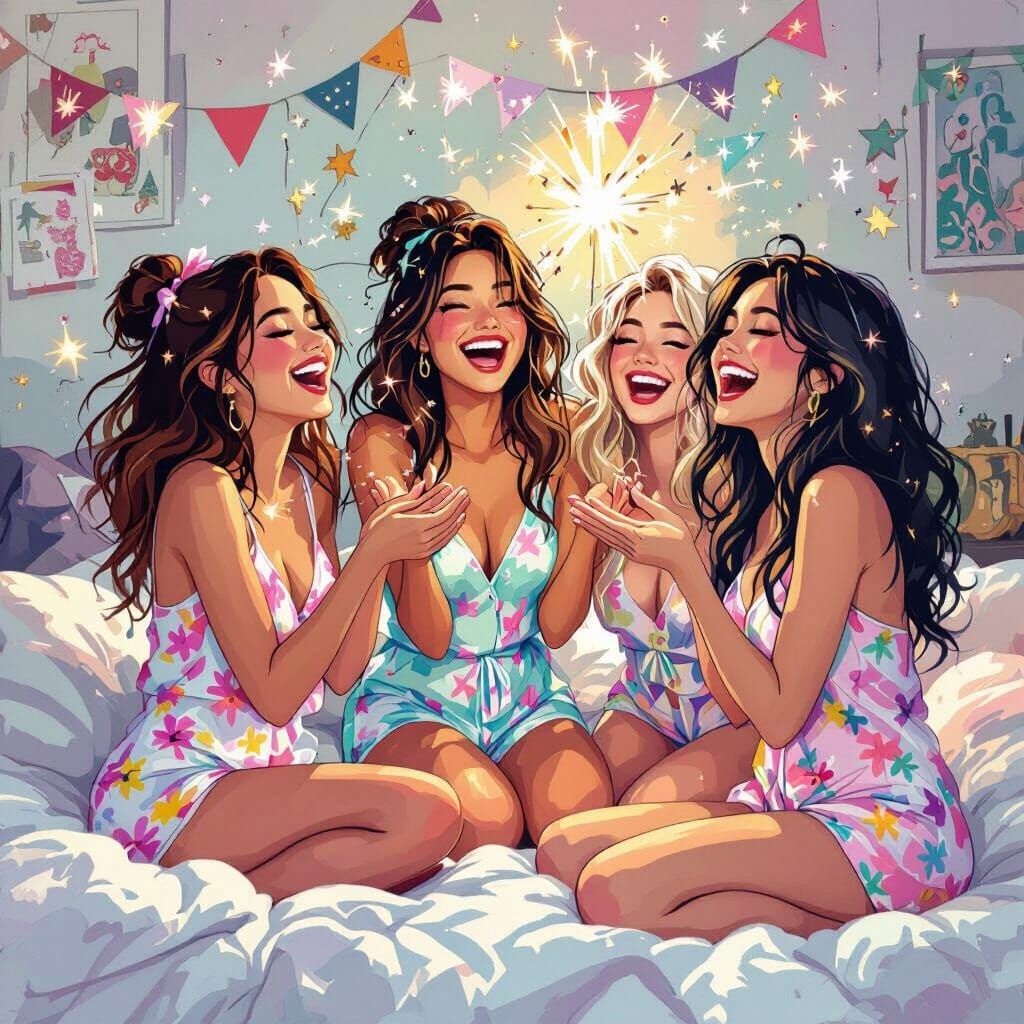 Whimsical Pajama Party in Pastel Colors