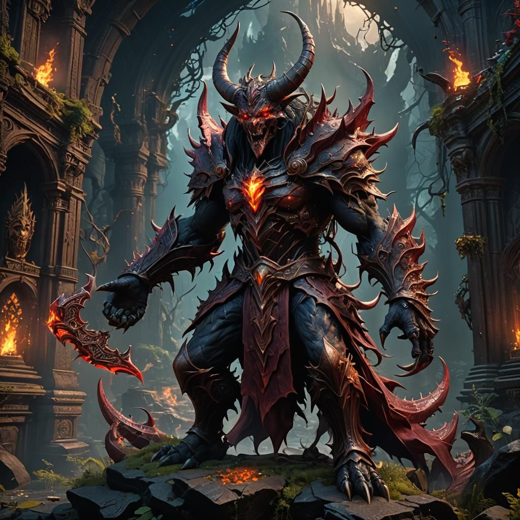 Detailed Arcane Demon Matte Painting in 8K