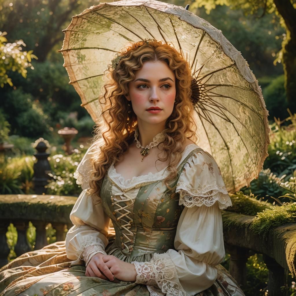 Victorian-Era Portrait in Impressionist Photography Style