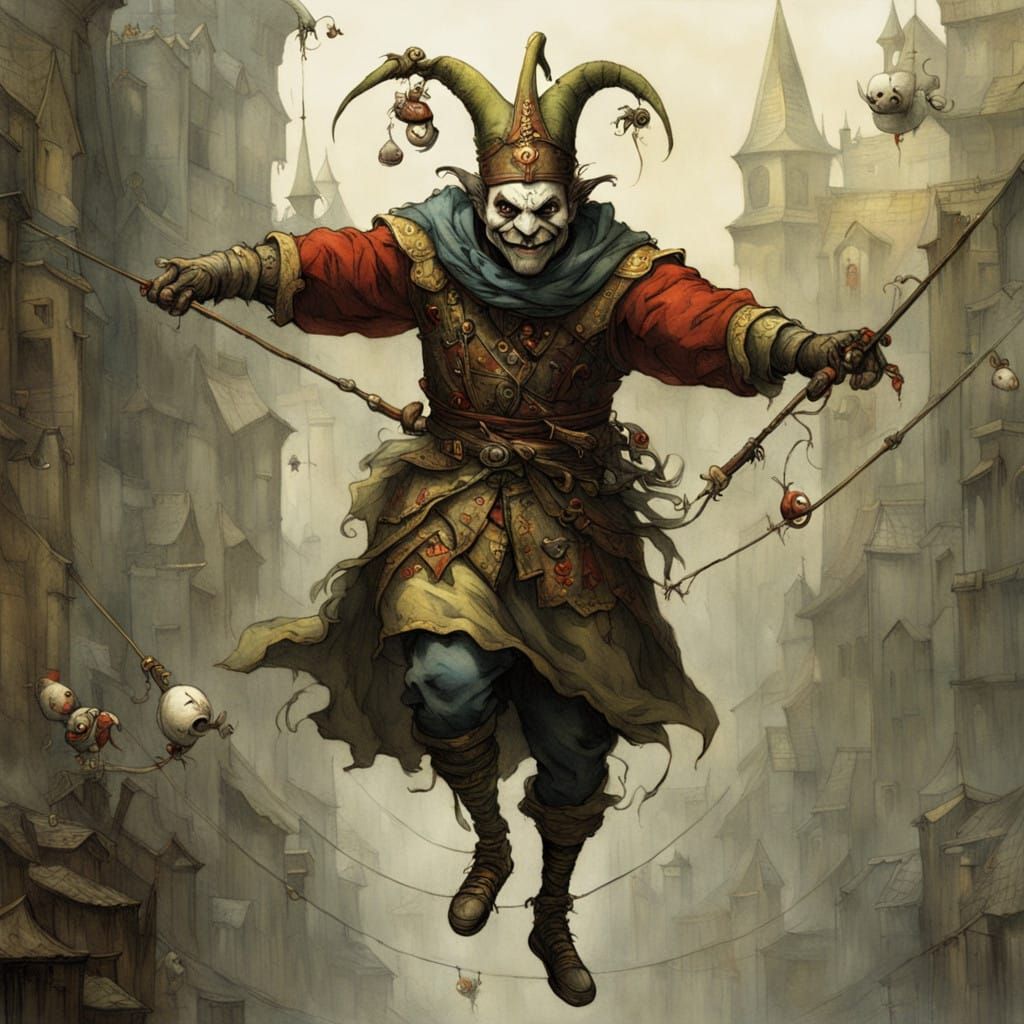 Ethereal Jester Performs Death-Defying Tightrope Walk