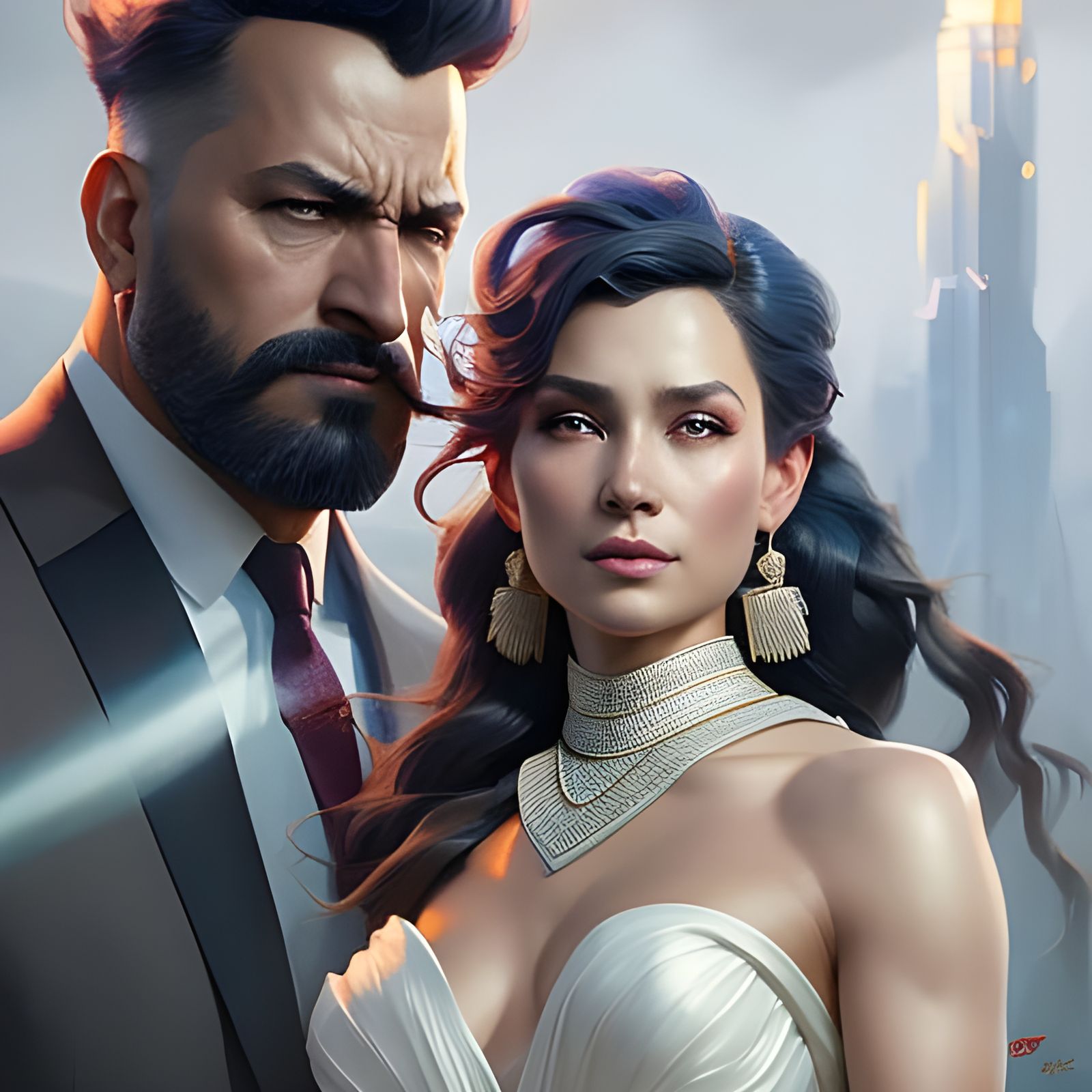 Hyperrealistic Portrait of a King and Queen