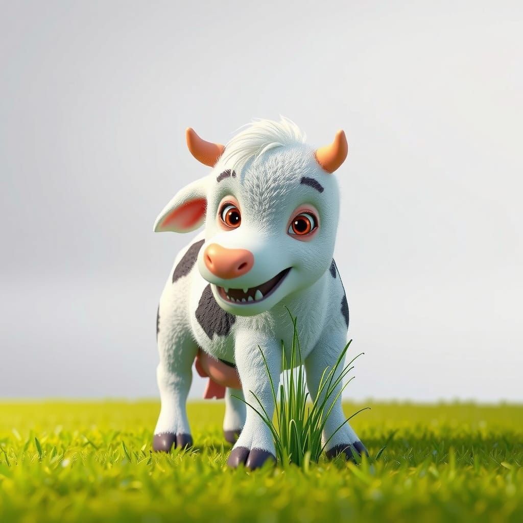 Surreal Disney-Inspired Cow Concept Art in Vibrant Colors