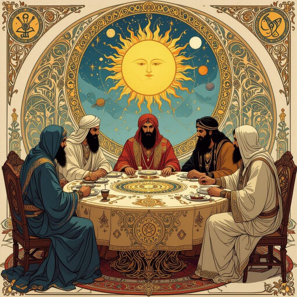 Zodiac Signs Replace Apostles in Art Nouveau Style