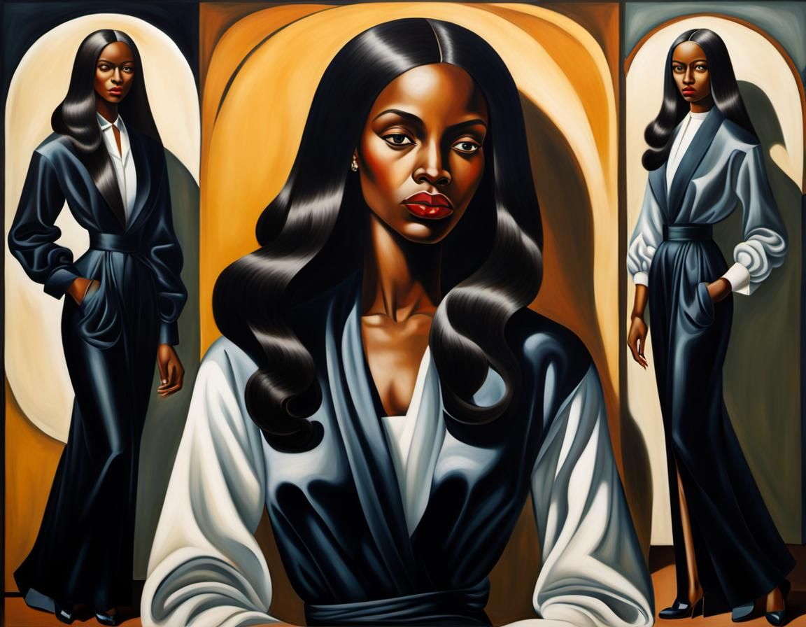 Elegant Woman in Art Deco Style Portrait