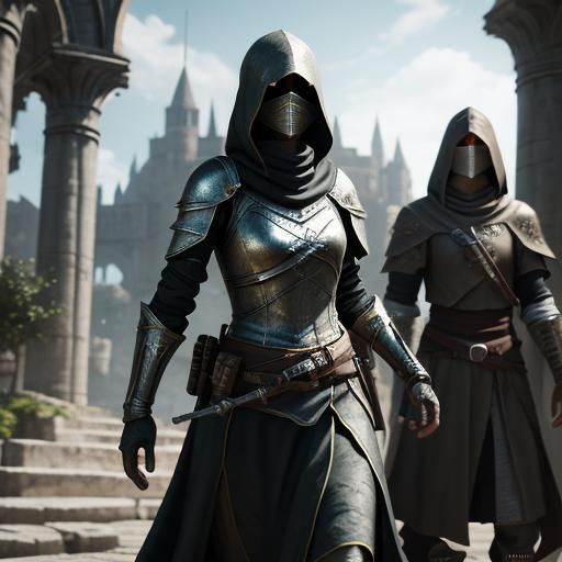 Knight and Assassin in 3D Game Style