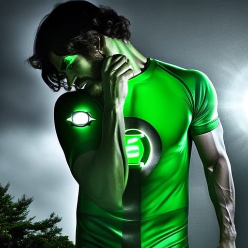 Jesus Christ as Green Lantern: Hyperrealistic Art