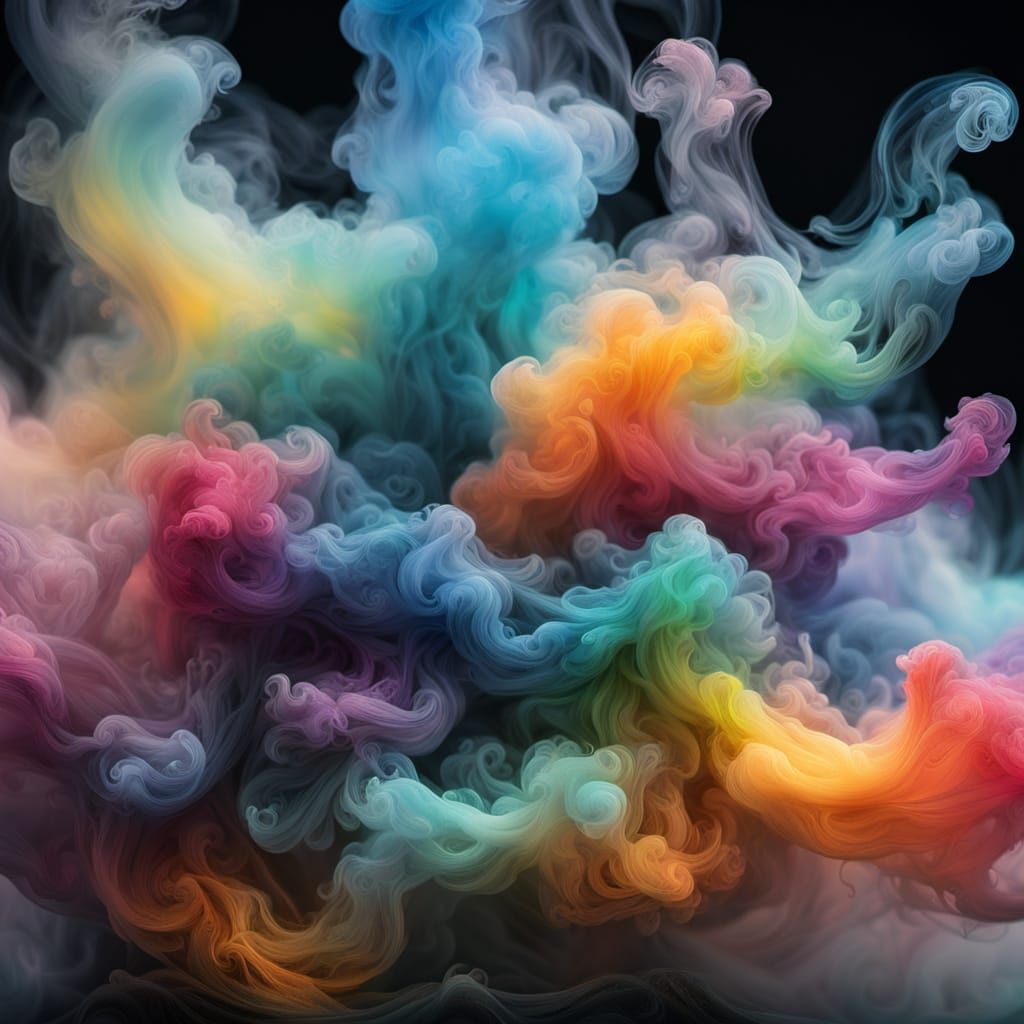 Surreal Rainbow Dissolving into Aerogel Filaments