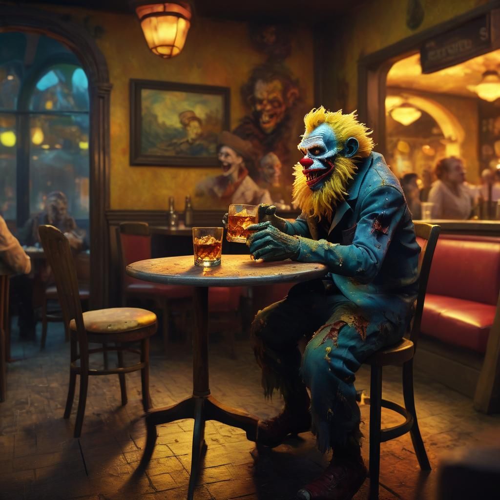 Epic Post-Impressionist Circus, Vincent Van Gogh Style Digit...