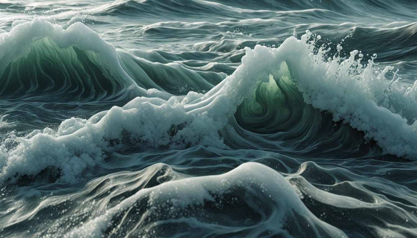 Stormy Ocean Driftwood in Hyper Realistic Detail