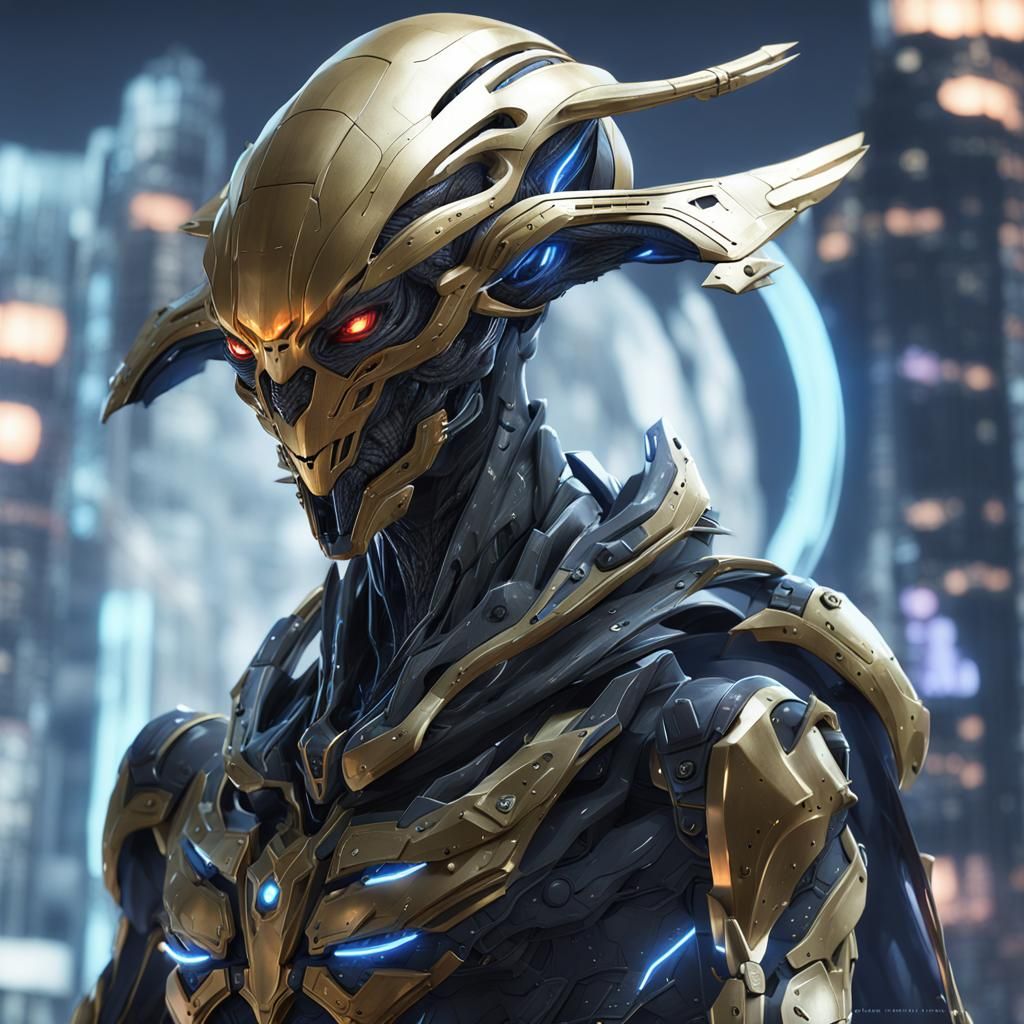 Ra as Alien in 3D Anime Art