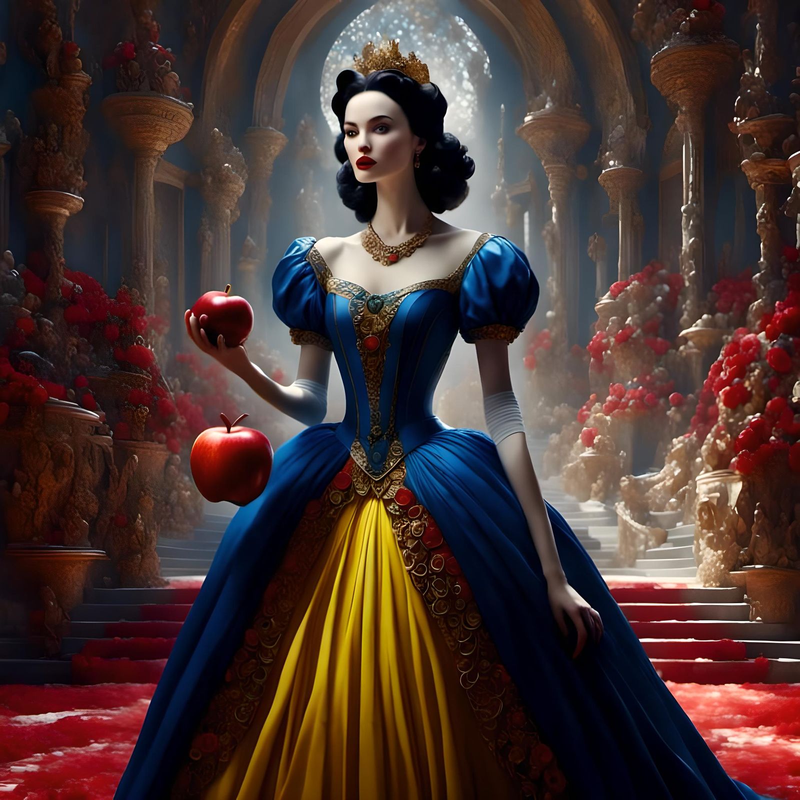 Snow White in Romantic Watercolor Style, 8k