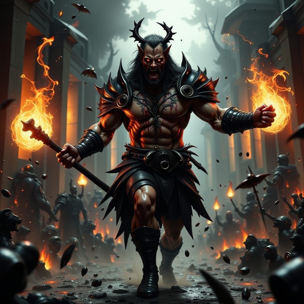 Gritty MMA Fighter Executes Devastating Kick in Dark, Blood-...