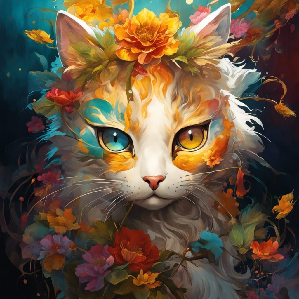 Stunning Asian Neko Yokai in Volumetric Lighting