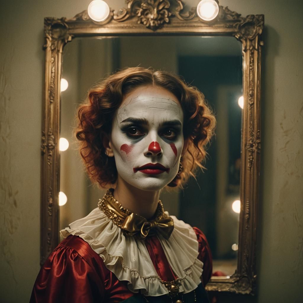 Natalie Portman as a Clown in Moody Film Still