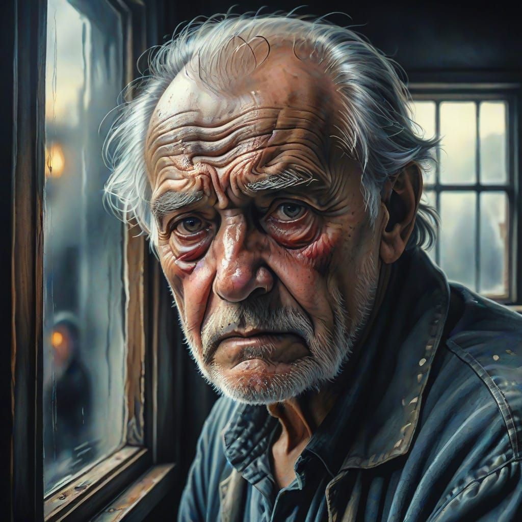 A Man in Dark Fantasy Watercolor