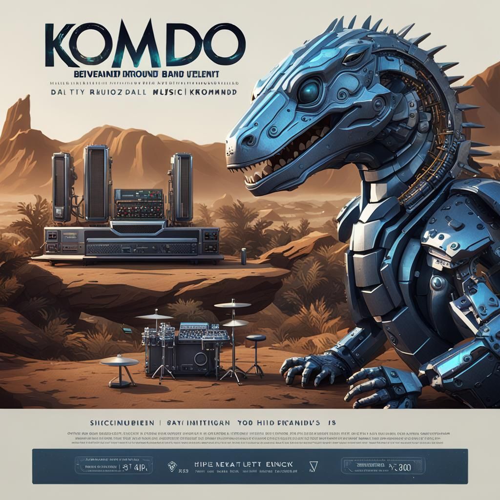 Komodo Dragon Blues Band Concert Flyer in Sci-Fi Style