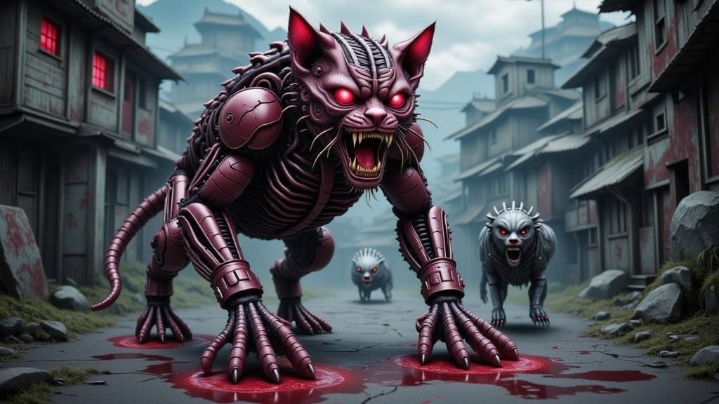 Neon Cyborg Weretiger Terrorizes Old Western Town