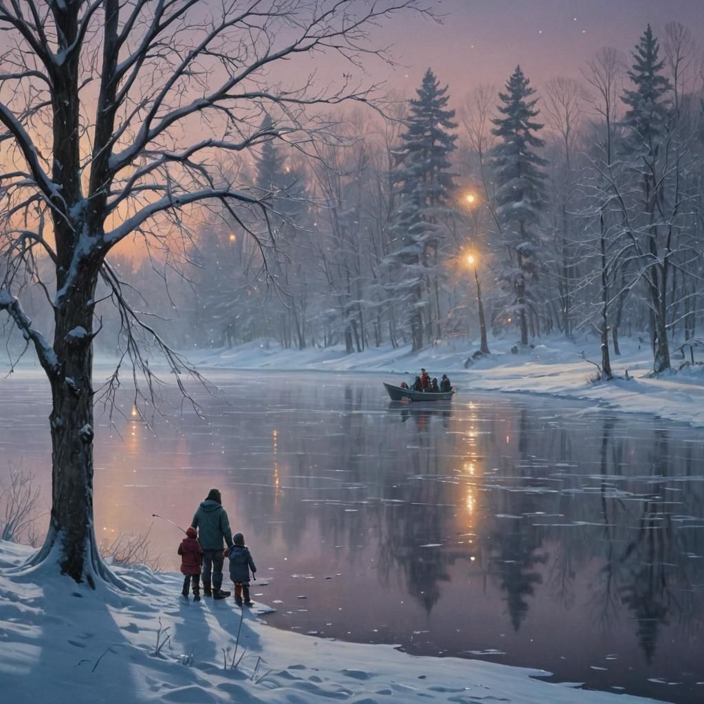 Motherly Love on a Winter Wonderland Lake