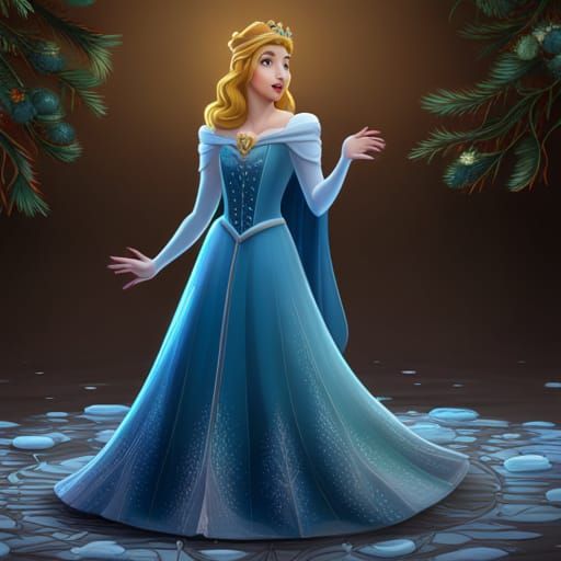 Princess Aurora in Christmas Style, Digital Painting