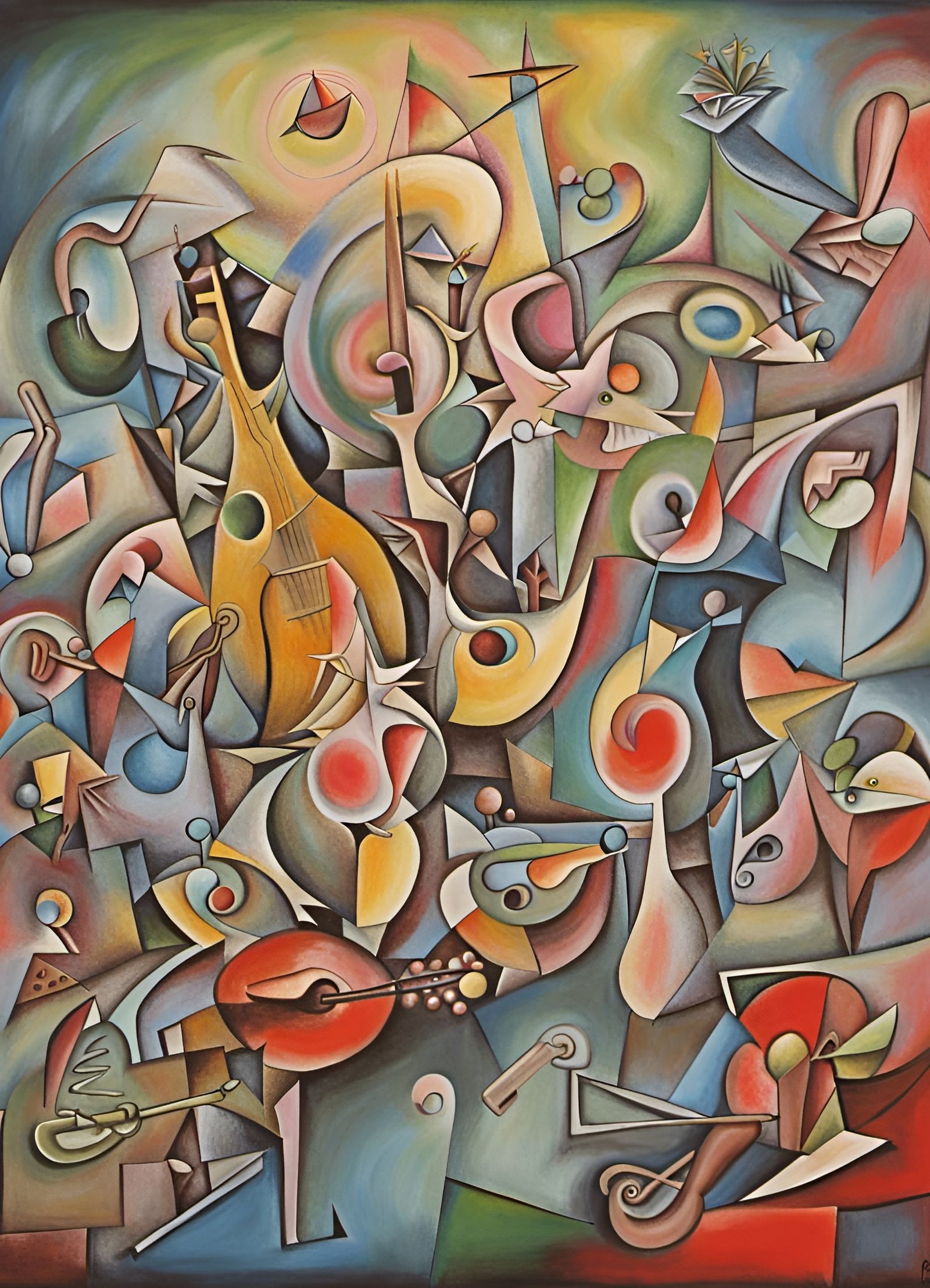 Abstract Seaside Orchestra Inspired by Klee