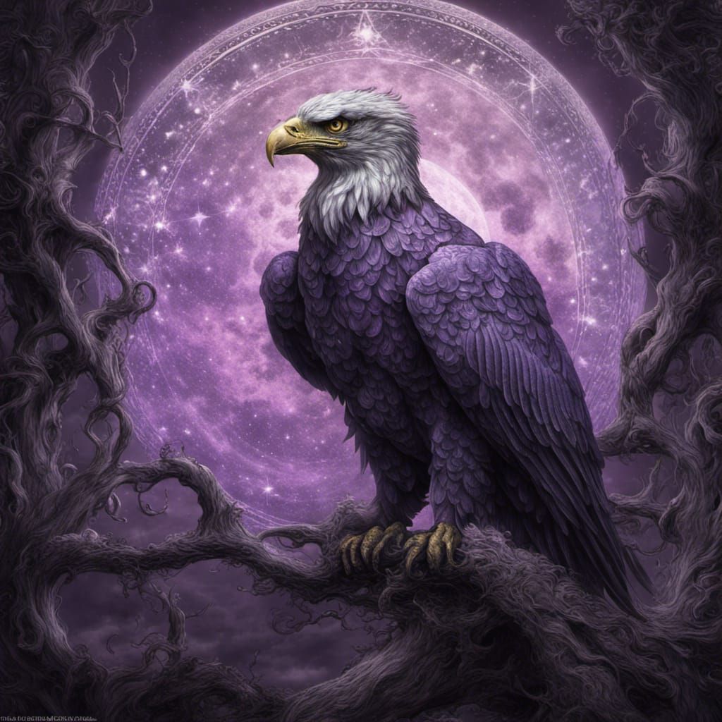 Eldritch Eagle in Gothic Pencil Sketch Style