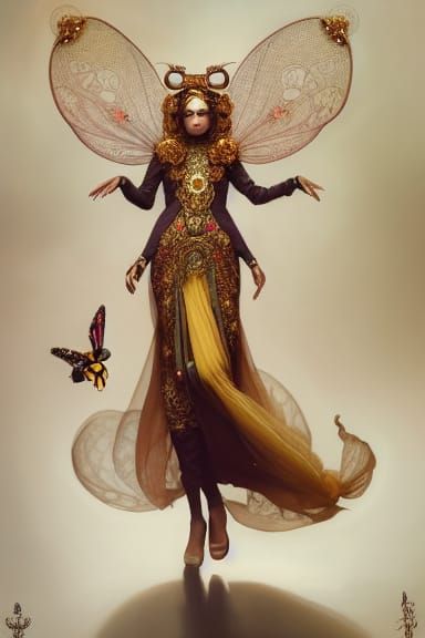 Ornate Queen Bee in Romantic Ethereal Style