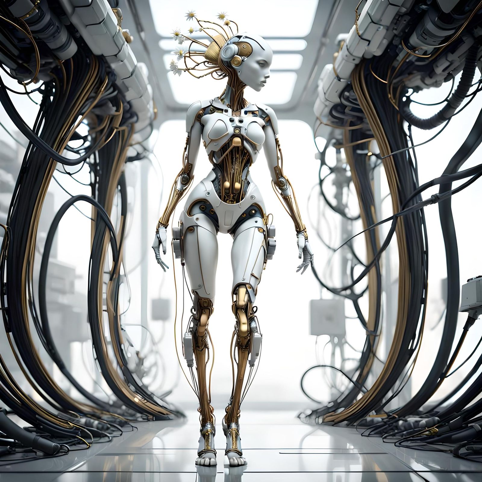 Futuristic Biopunk Wireframe Human in Digital Art