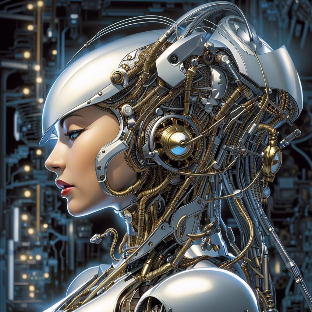 Sci-Fi Robot Rebirth with Nanobots in Manga Style