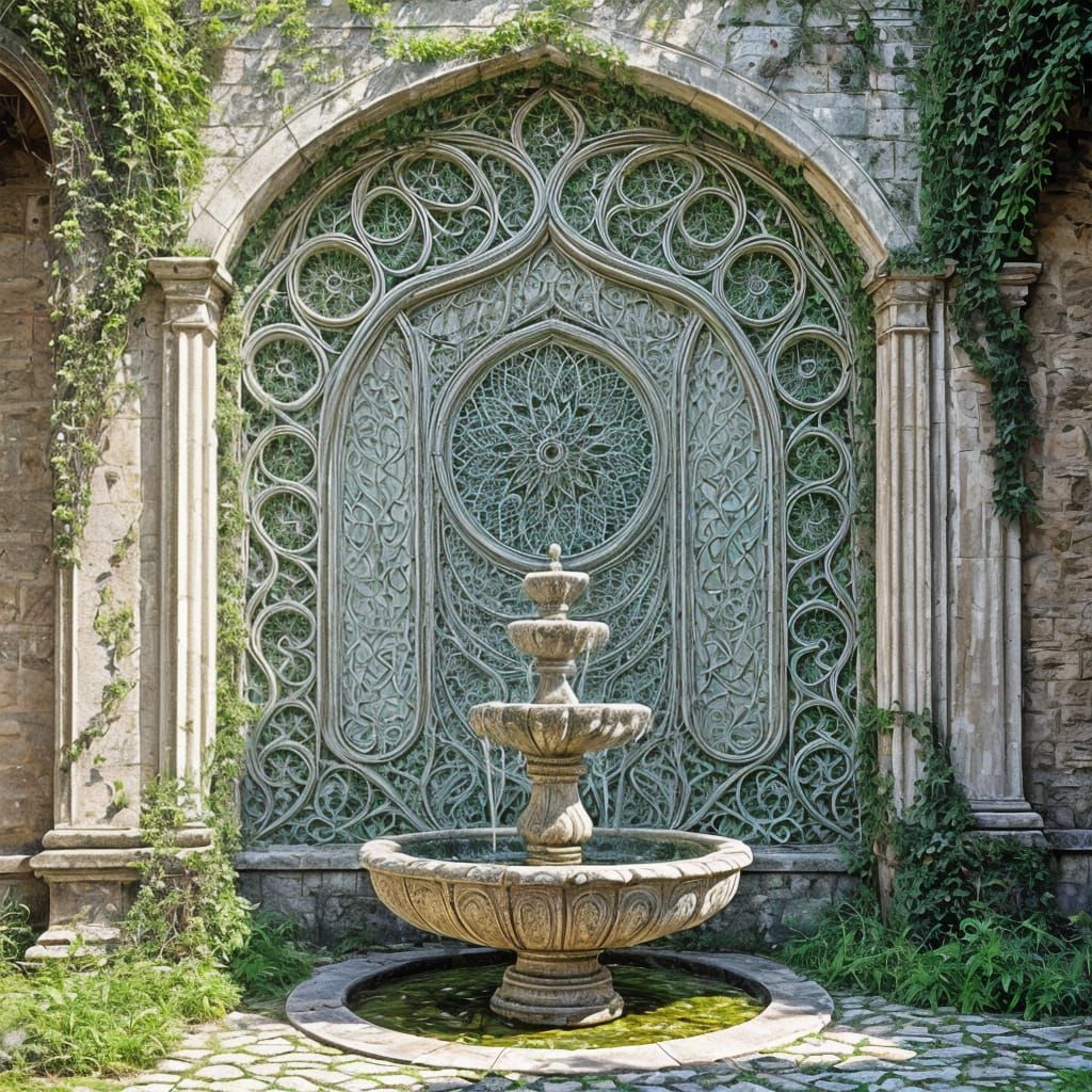 Green Lace Fractal Courtyard