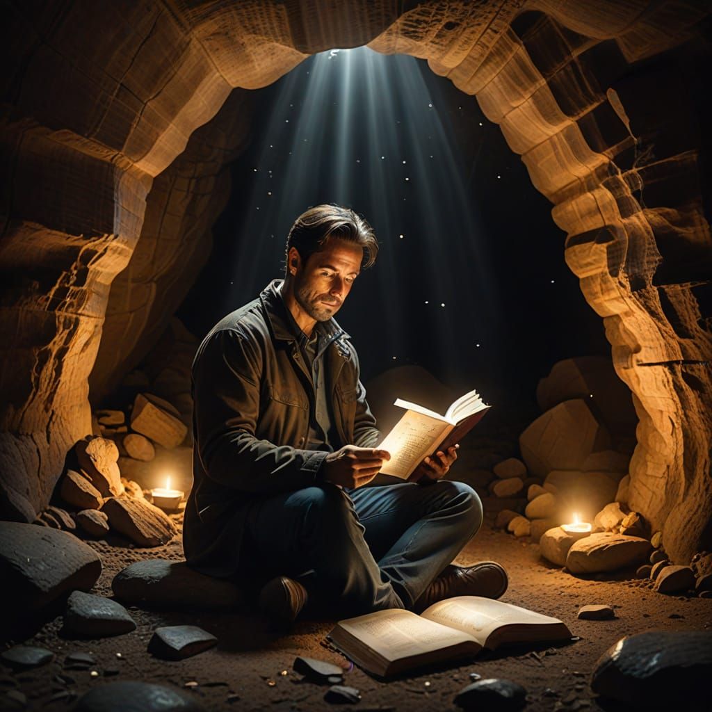 Enchanted Reader in a Cave of Wonder