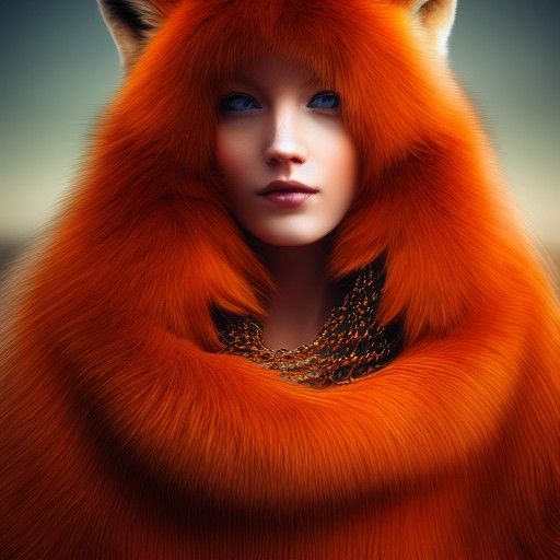 Fox Armor: Hyper-Realistic Portrait of a Woman
