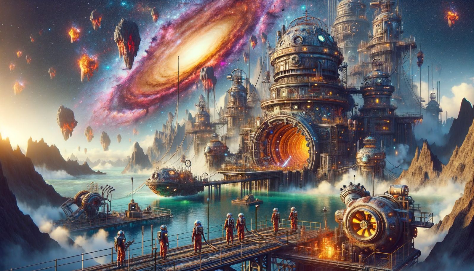 Steampunk Refinery on the Edge of a Wormhole