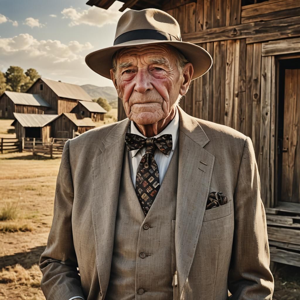 Elderly Man in Suit: American Realism Portrait