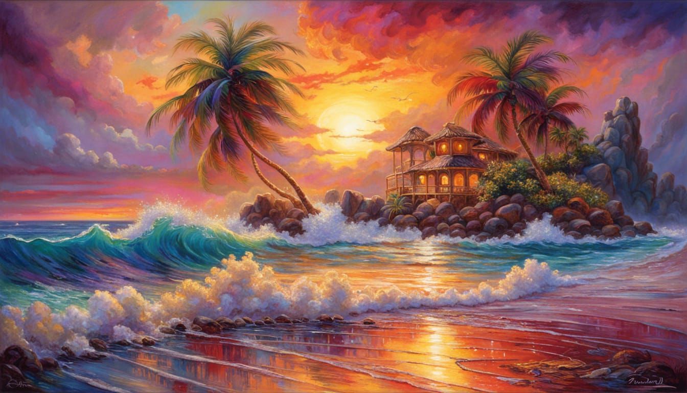 Tropical Island Sunset Fairytale