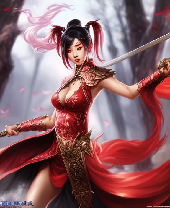 Fox Kung Fu Warrior in Swirling Magic