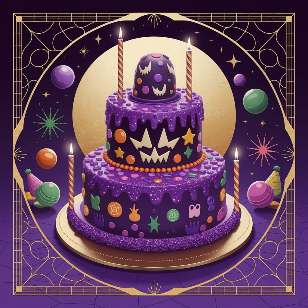 Spooky Birthday Abstract Texture in Golden Ratio Style