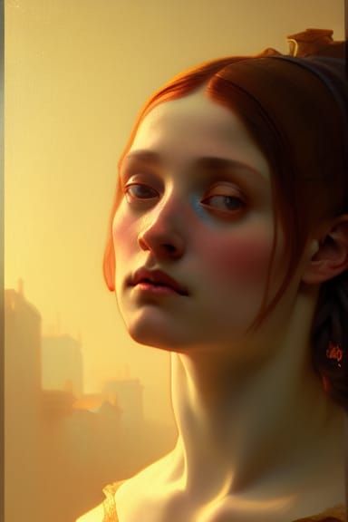 renaissance art, portrait girl.