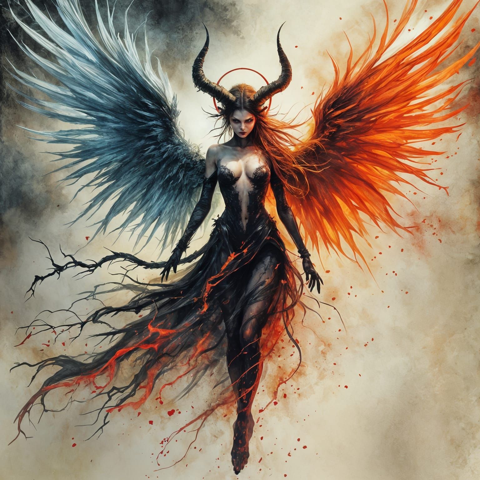 Demonic Angel of Heaven and Hell