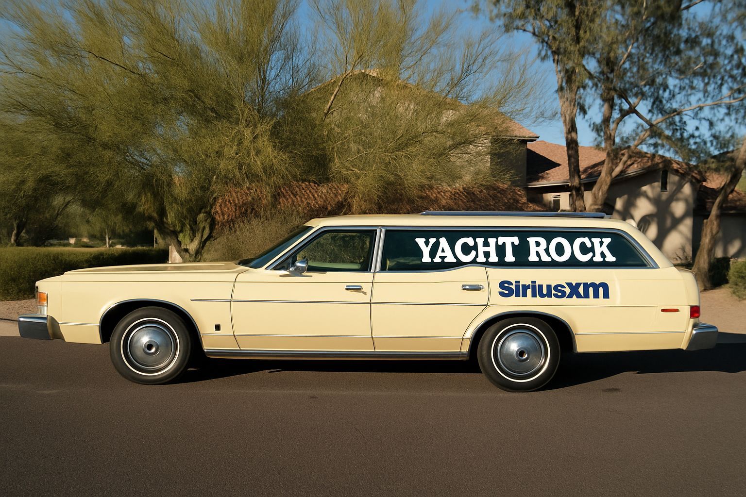 Yacht Rock and Sirius XM on Car Window