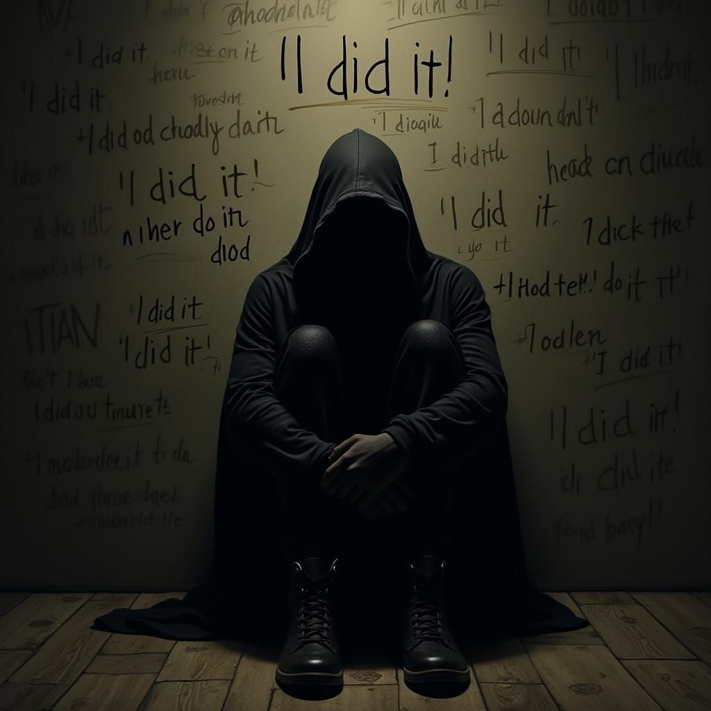 Mysterious Figure Confronts Guilt in Haunting Darkroom Scene