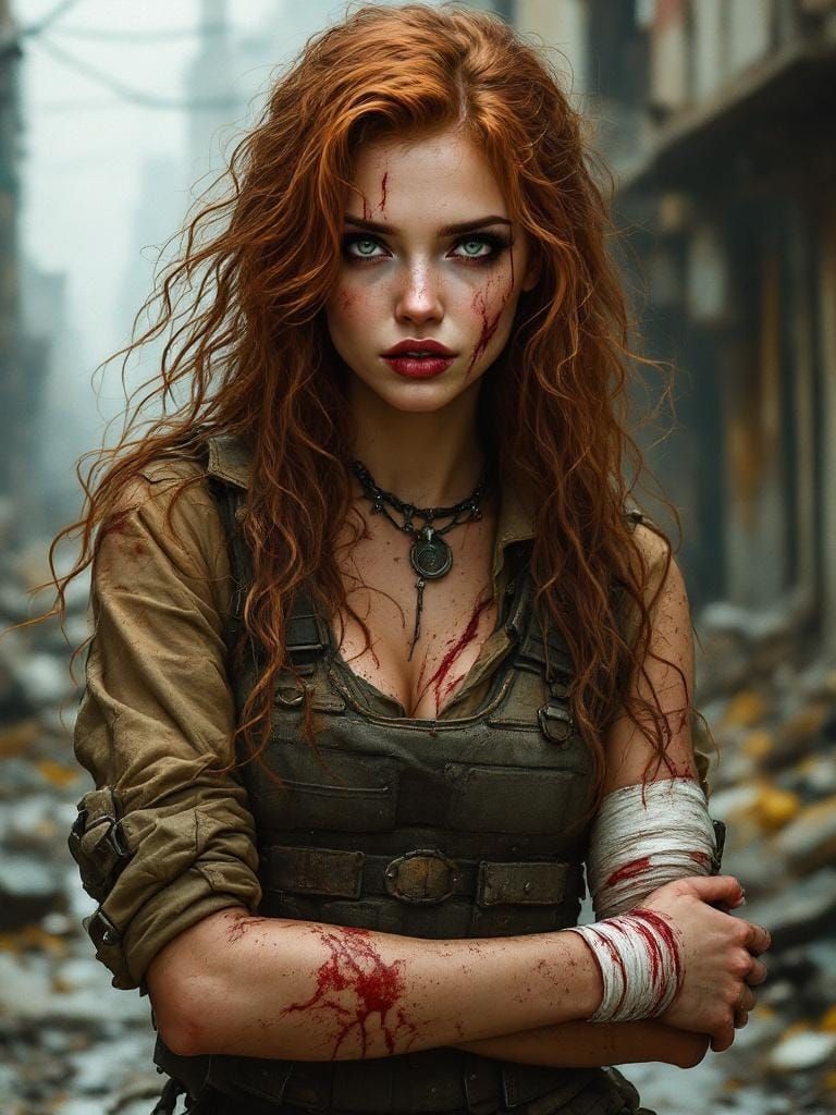 Post-Apocalyptic Woman Portrait in Gritty Fantasy Art