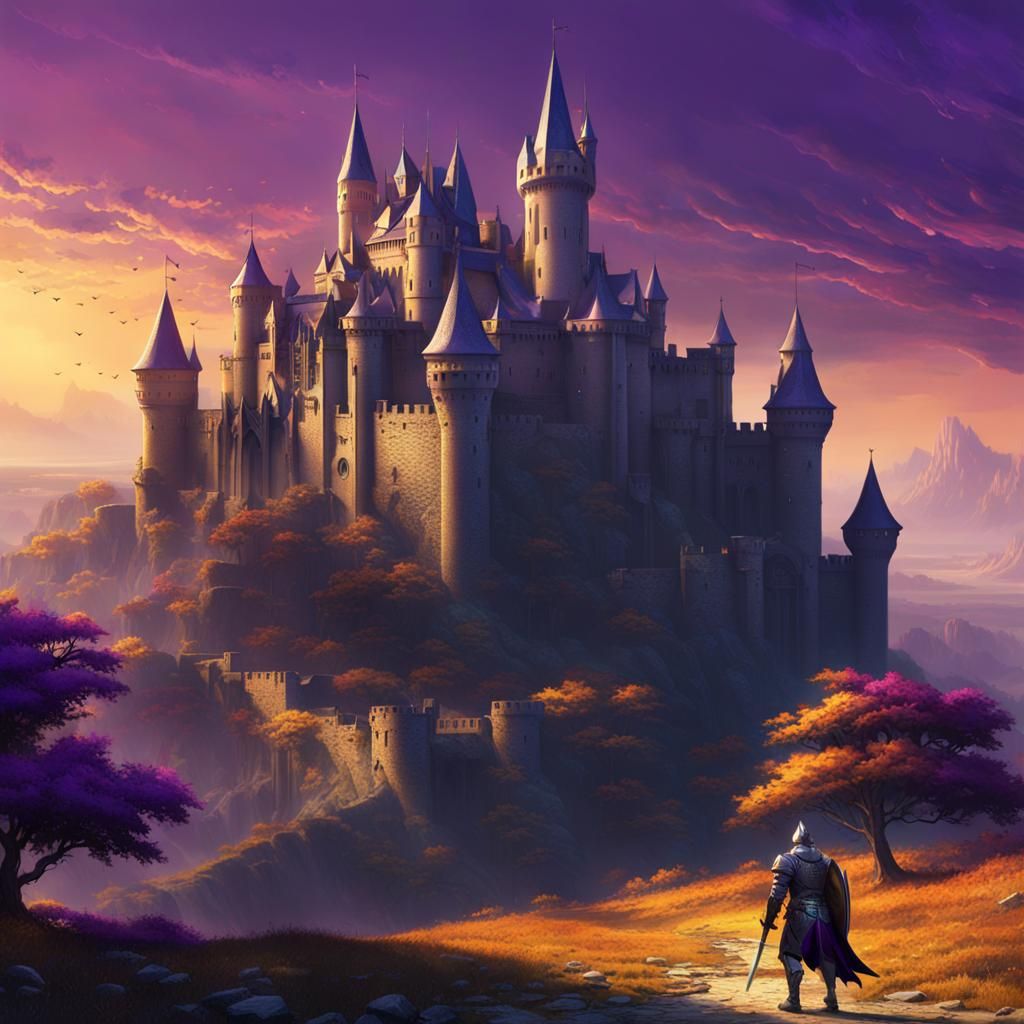 Fantasy Knight in Dark Castle Concept Art