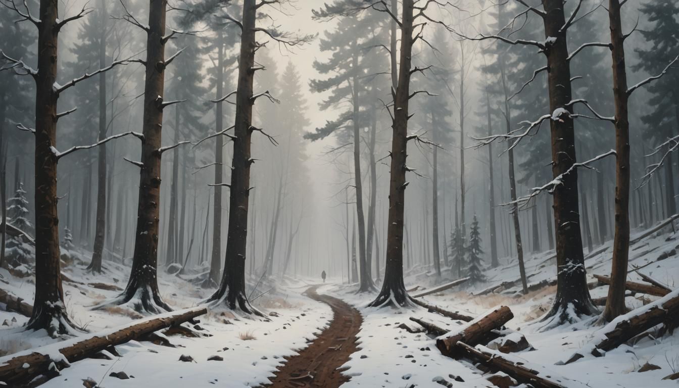 Misty Mountain Valley, Snowy Silence