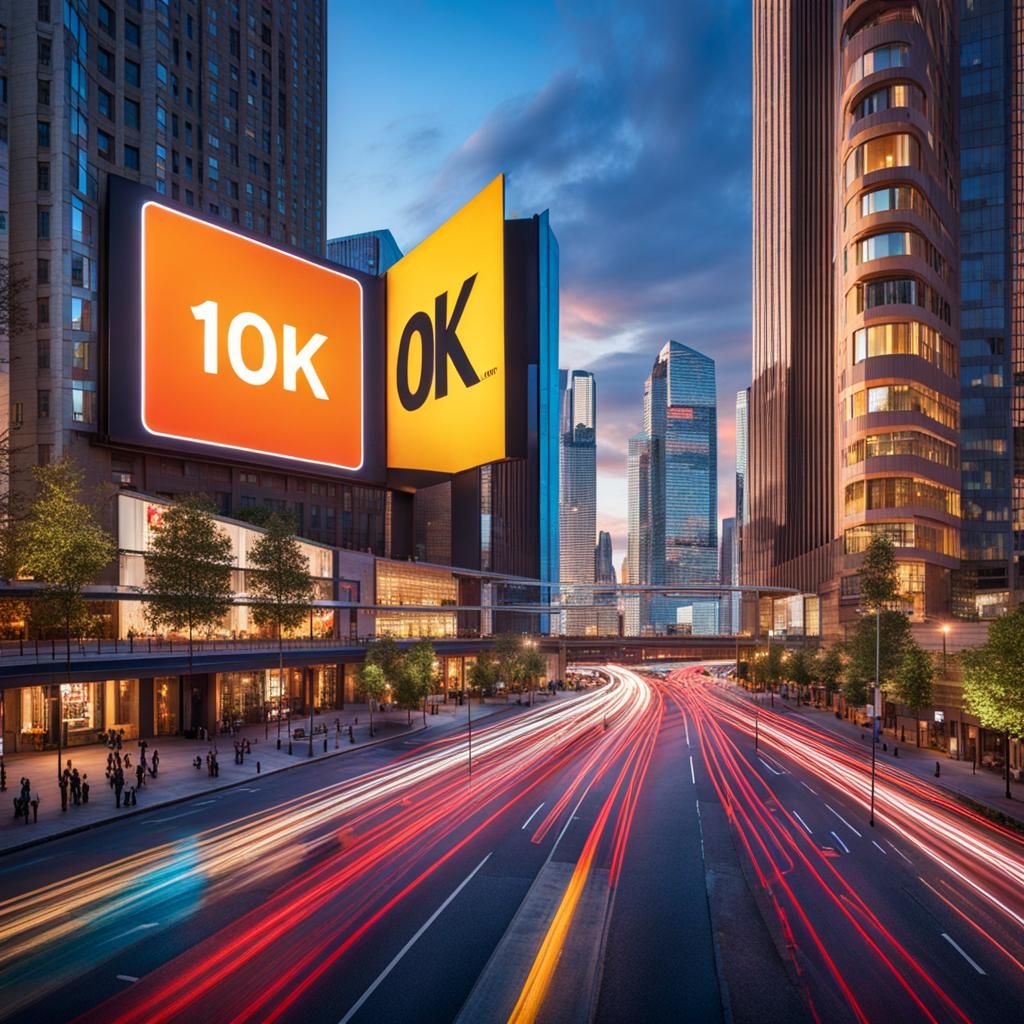 Billboard Celebrates 10K in Bright Cityscape