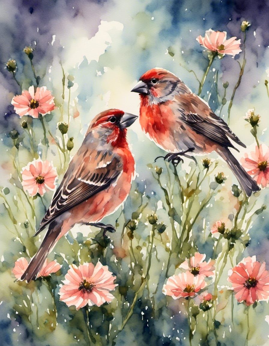 Pair of house finches