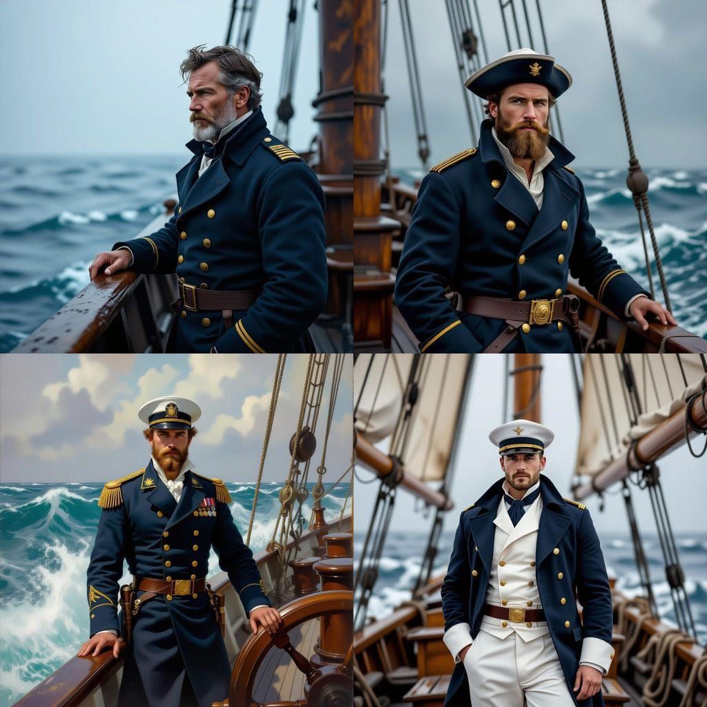 1870s US Navy Sailor at Sea: Photorealistic Image