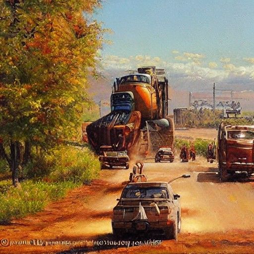 Album Cover in James Gurney Style Oil Painting