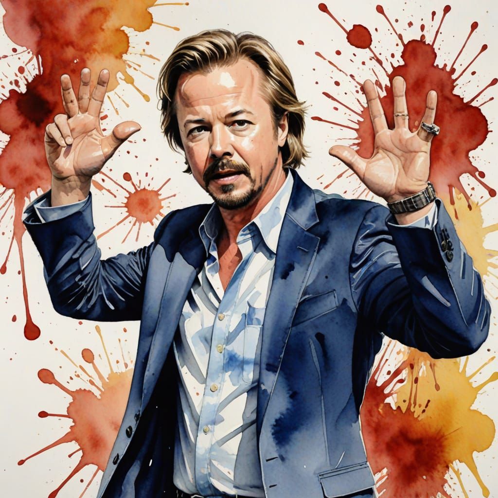 Watercolor Fight: David Spade vs David Arquette