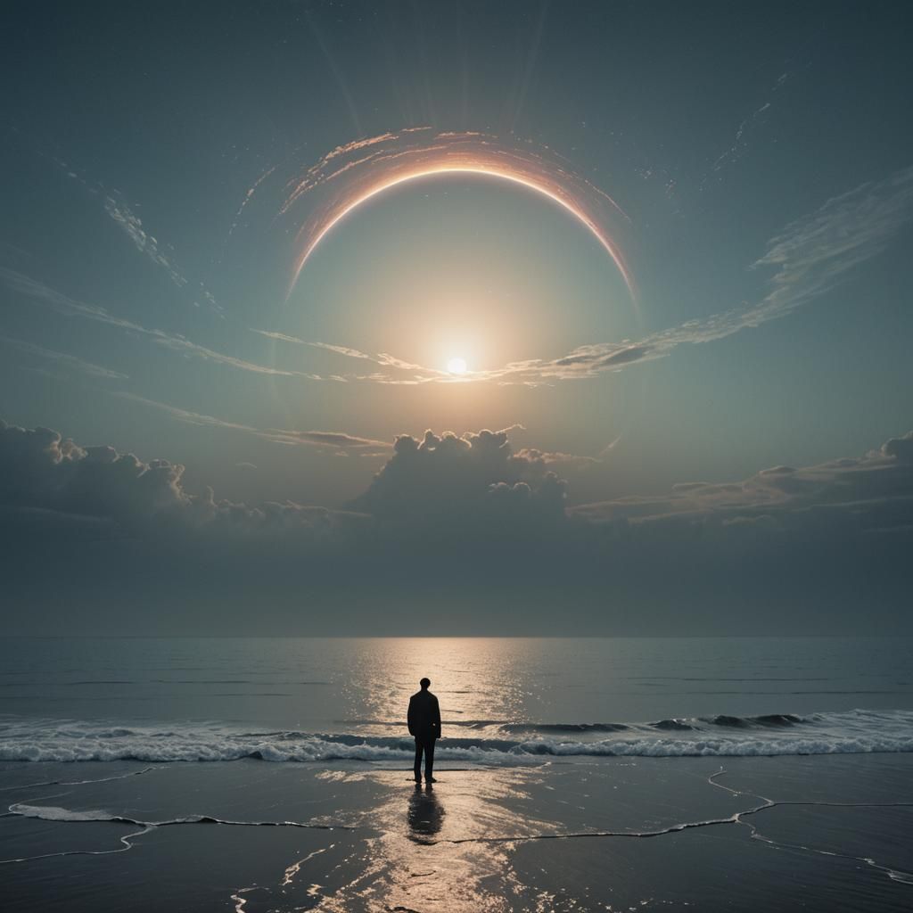 Ethereal Figure in Celestial Glow