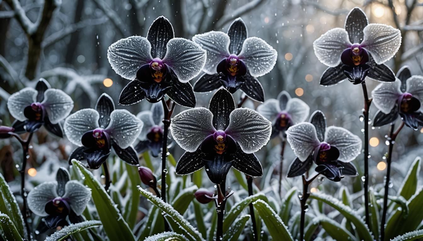 Alien Orchids in a Sparkling Fantasy Garden
